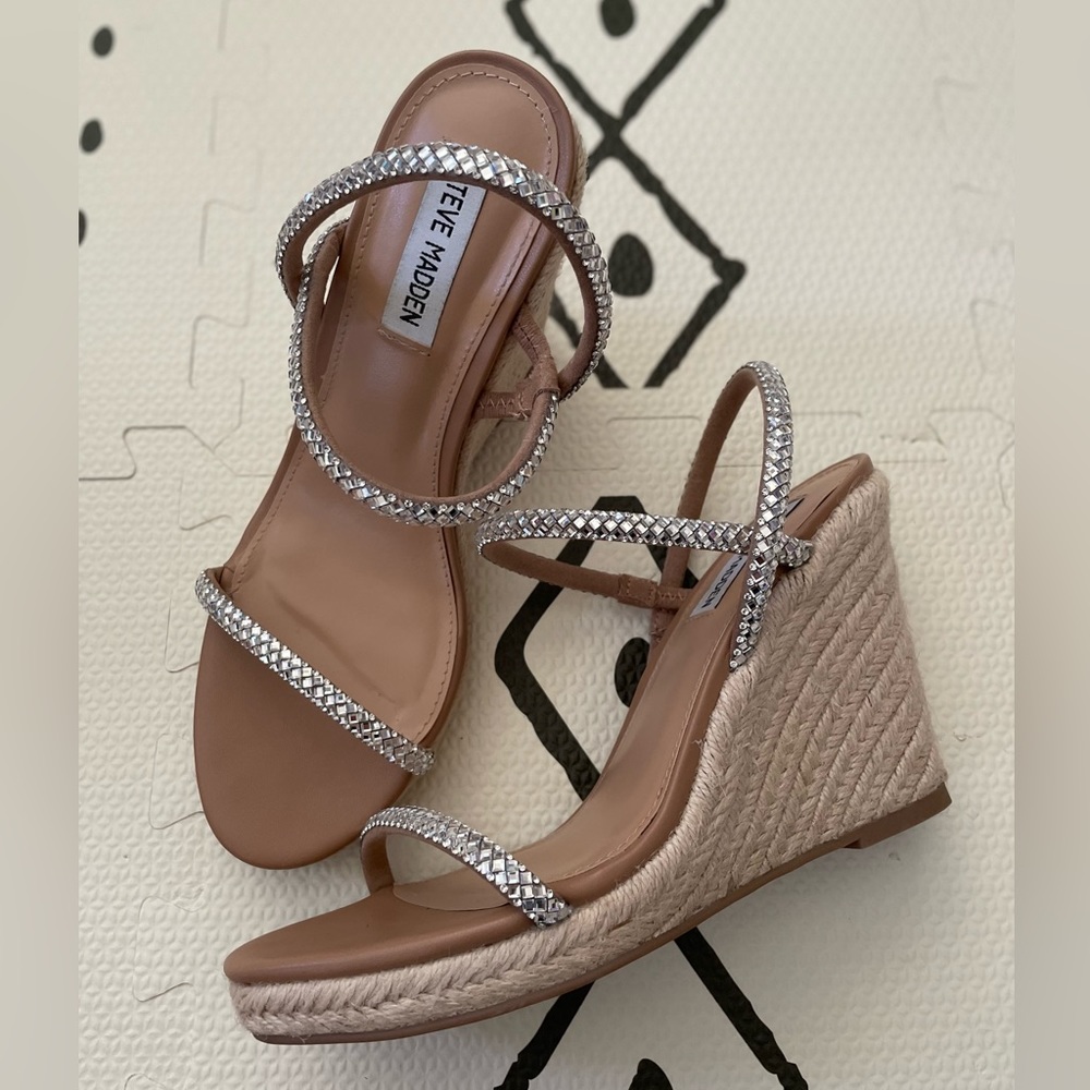 Steve Madden Udell Rhinestone Wedge Sandal 8